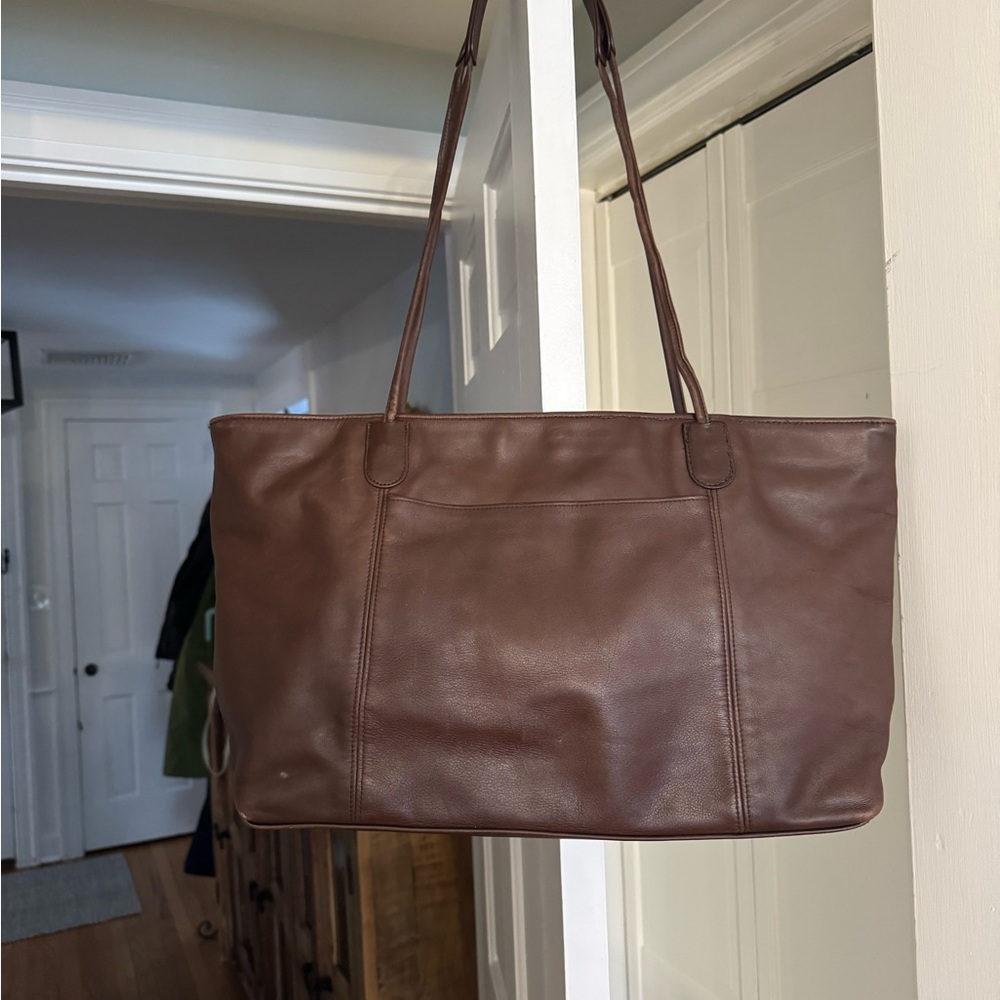 Vintage Coach Brown Leather Tote Bag
